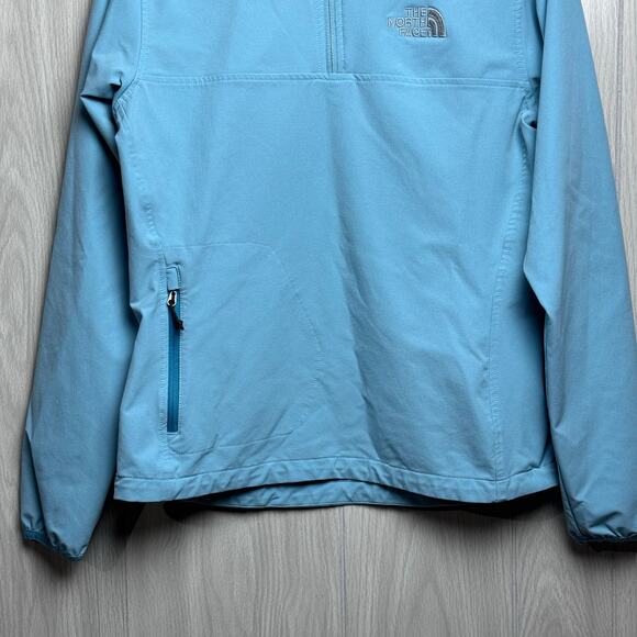 The North Face Apex Jacket 1/4 Zip Pullover Womens Small Light Blue Soft Shell - Picture 3 of 16